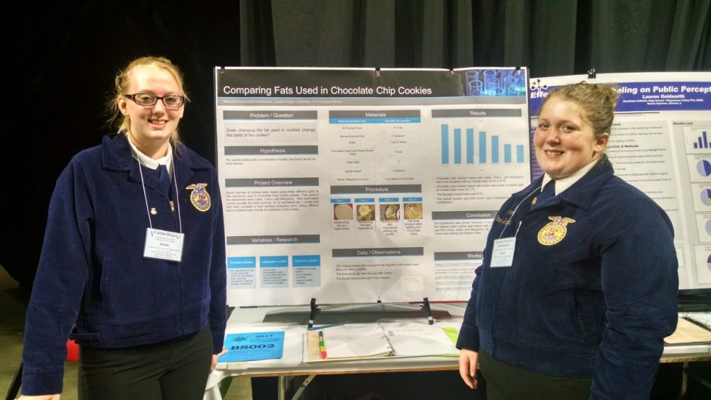 Linn-Mar FFA's Caitlin Hagen and Mirannda Schneider-Kettelkamp at State FFA Competition